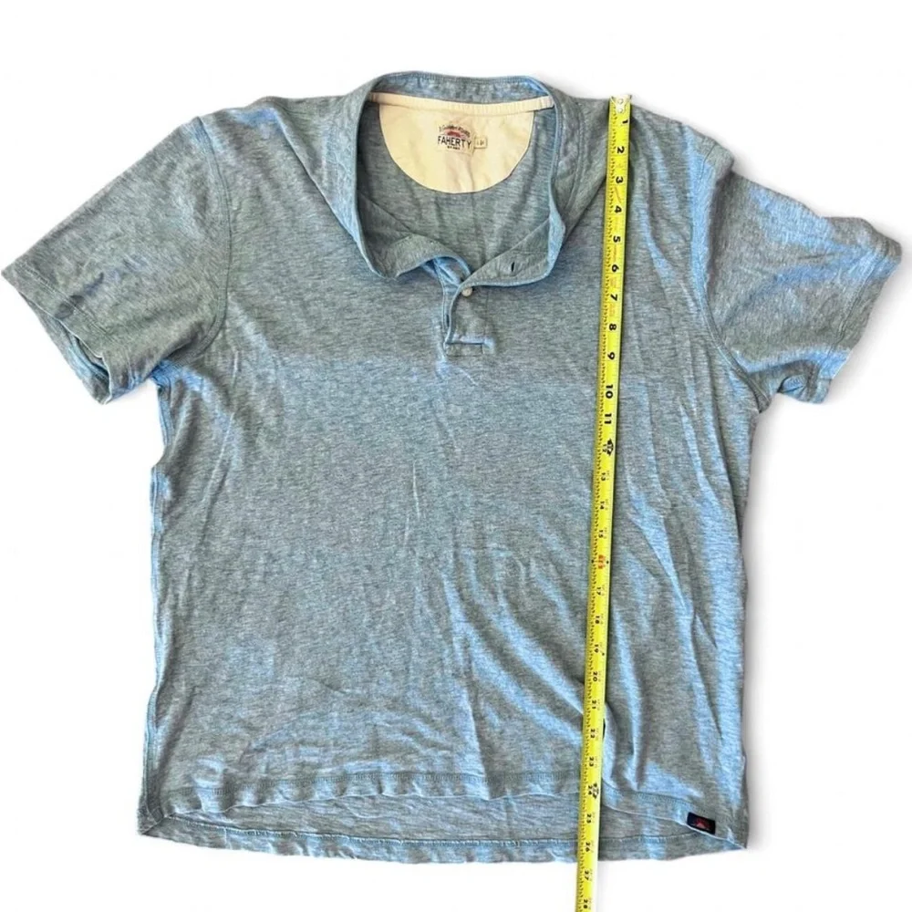 Faherty Light Blue Polo Short Sleeve Tee Shirt - Picture 7 of 9